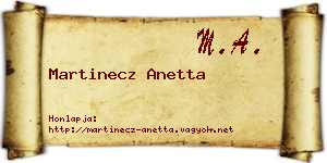 Martinecz Anetta névjegykártya